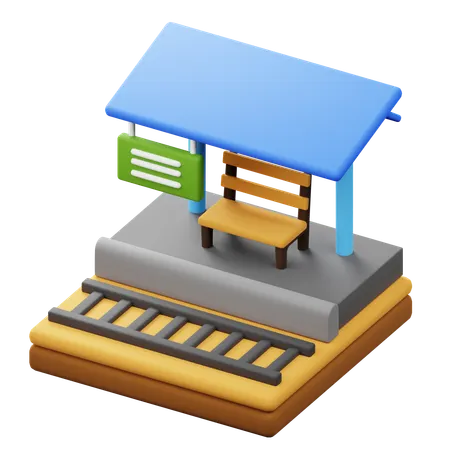 Plataforma da estação de trem  3D Icon