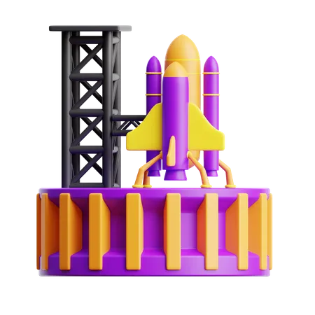 Plataforma de lançamento de foguete  3D Icon