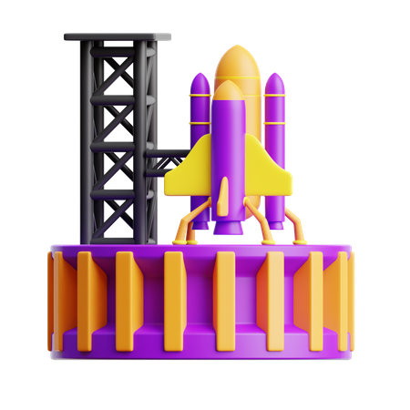 Plataforma de lanzamiento de cohetes  3D Icon