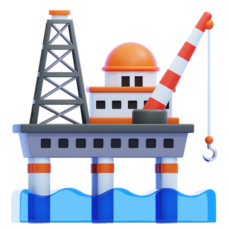 Plataforma de petróleo  3D Icon