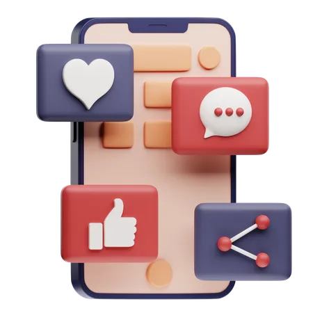 Plataforma de redes sociales  3D Icon