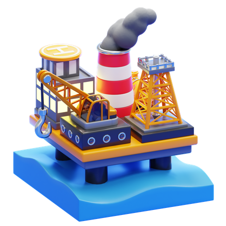 Plataforma offshore  3D Icon