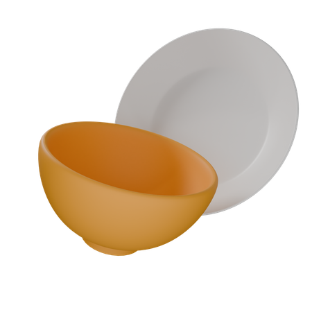 Plate And Bowl  3D Icon