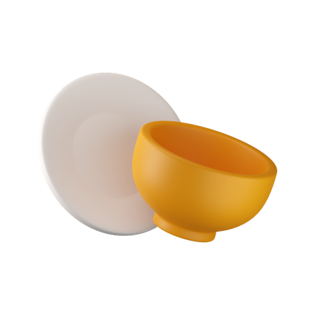 Plate And Bowl  3D Icon