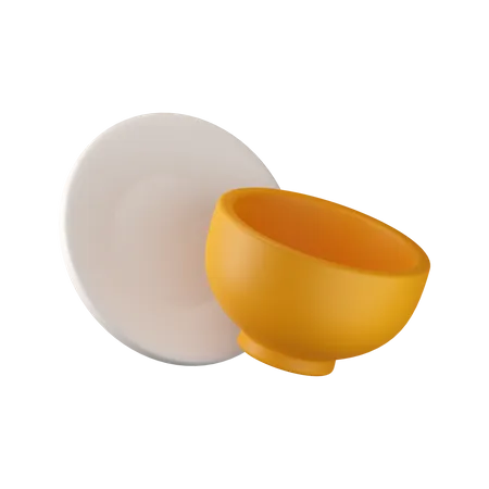 Plate And Bowl  3D Icon