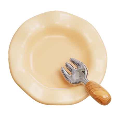 Plate And Fork  3D Icon