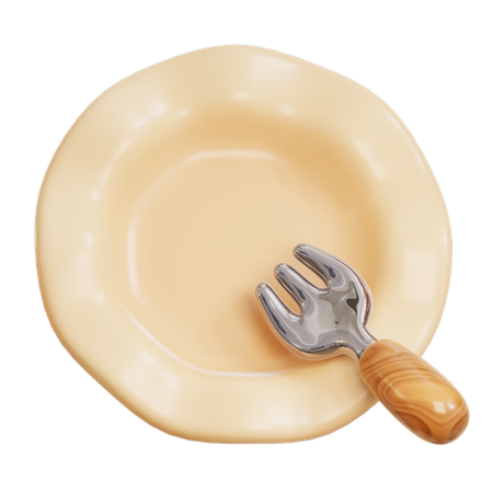 Plate And Fork  3D Icon