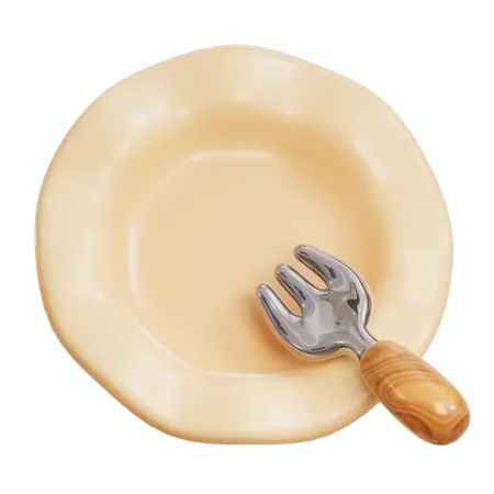 Plate And Fork  3D Icon