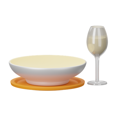 Plate And Glass  3D Icon