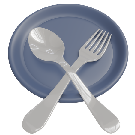 Plate And Spoon  3D Icon
