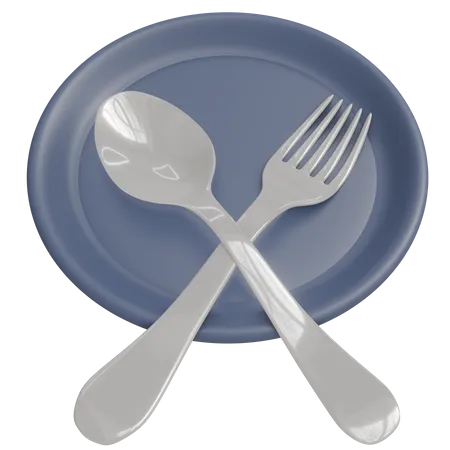 Plate And Spoon  3D Icon