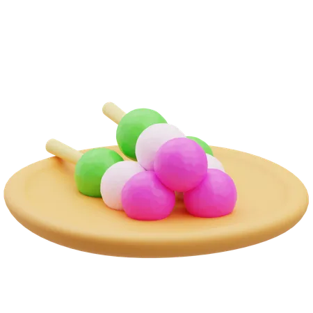 Plate Of Bocchan Dango  3D Icon