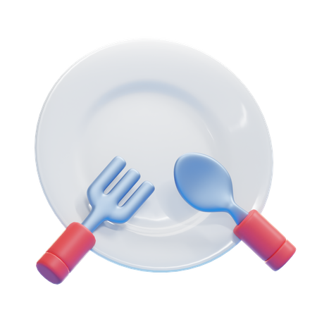 PLATE SPOON FORK  3D Icon