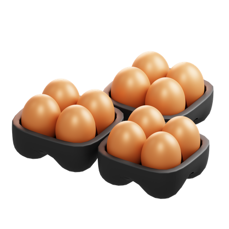Plateau à œufs  3D Illustration