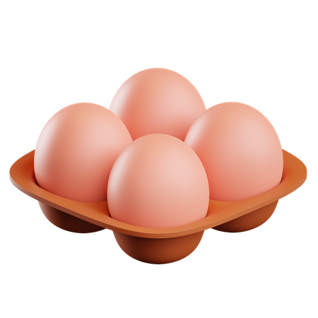 Plateau à œufs  3D Illustration