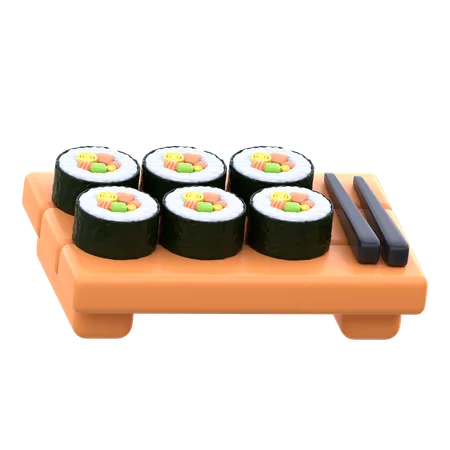 Plateau de makis sushis  3D Icon