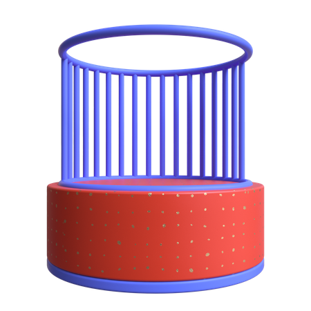 Plateforme à cage cylindrique  3D Illustration