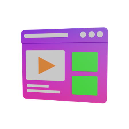 Plateforme vidéo en ligne  3D Icon