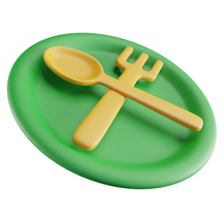 Plates And Spoon  3D Icon