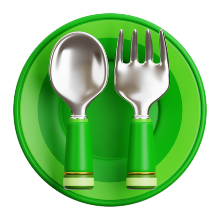 Plates And Spoons  3D Icon