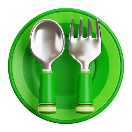 Plates And Spoons  3D Icon