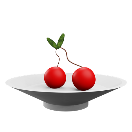 Plato de cerezas  3D Icon