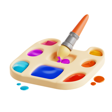 Plato de acuarela  3D Icon