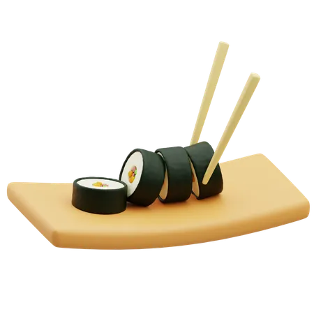 Plato de sushi de arroz  3D Icon