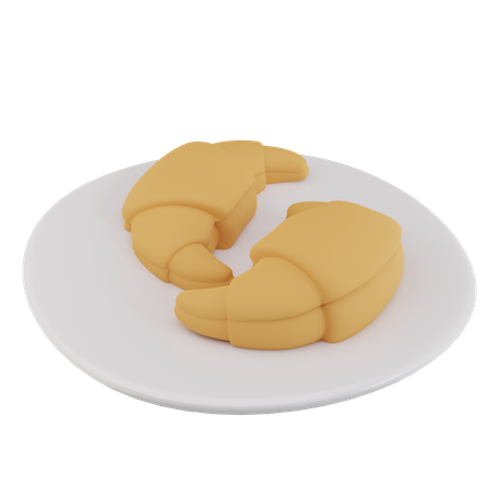 Plato de croissant  3D Icon