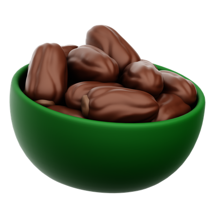 Plato de dátiles  3D Icon