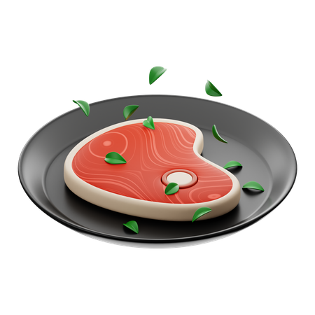 Plato de carne  3D Icon