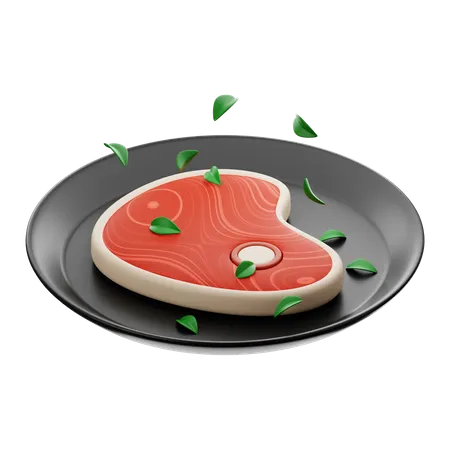 Plato de carne  3D Icon