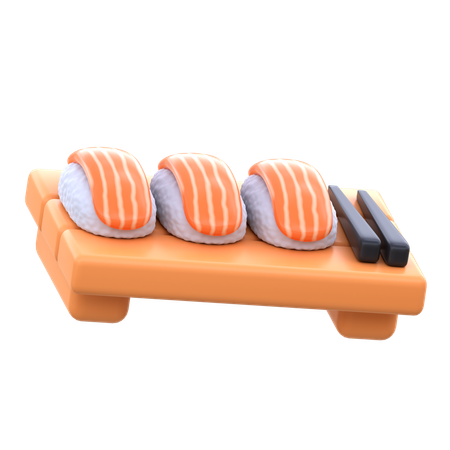 Plato de sushi nigiris  3D Icon