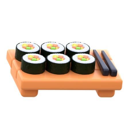 Plato de sushi maki  3D Icon