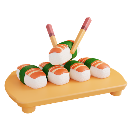 Plato de sushi  3D Icon