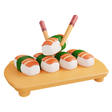 Plato de sushi  3D Icon