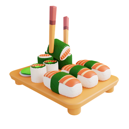 Plato de sushi  3D Icon