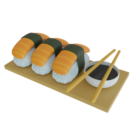 Plato de sushi  3D Icon