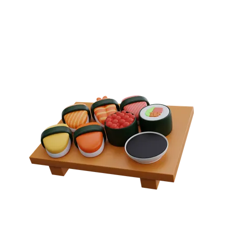 Plato de sushi  3D Icon