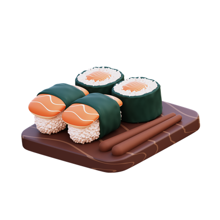 Plato de sushi  3D Icon