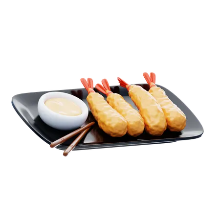 Plato de tempura  3D Icon