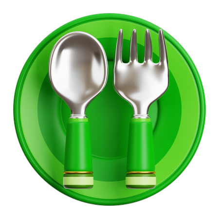 Platos y cucharas  3D Icon