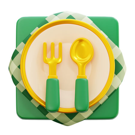 Platos y cucharas  3D Icon