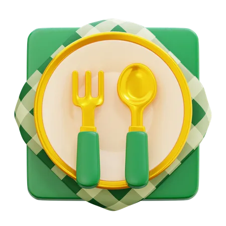 Platos y cucharas  3D Icon