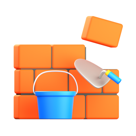 Plâtre pour mur de briques  3D Icon