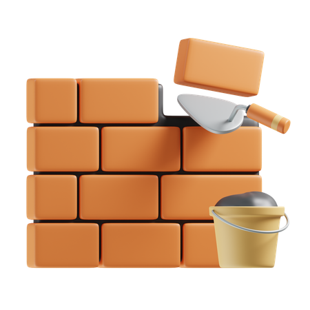 Plâtre pour mur de briques  3D Icon