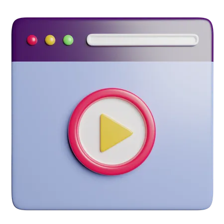 Play Button Video 3D Icon