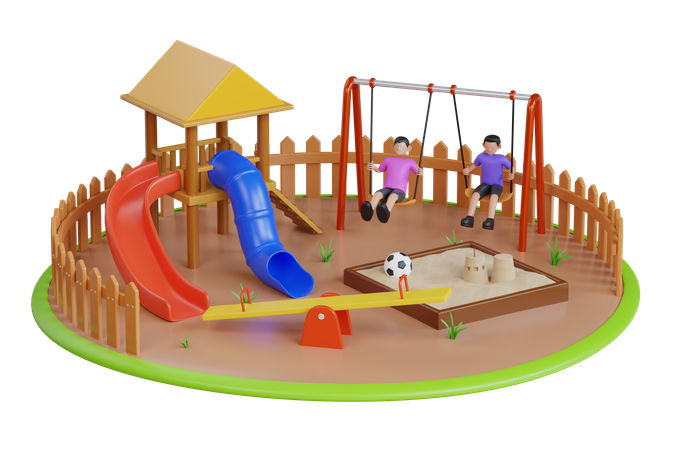 Play area for children  3D Illustration