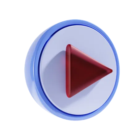 Play Button With Round Background 3 D Icon 3D Icon