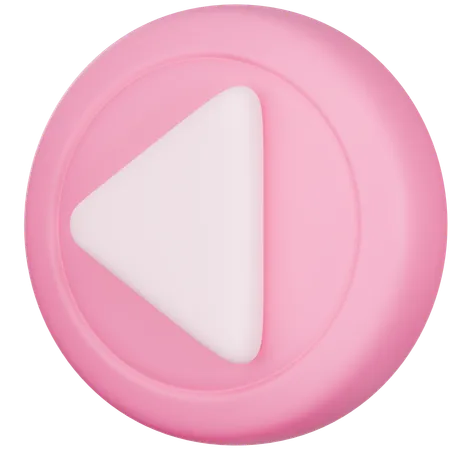 3 D Pink Play Icon 3D Icon